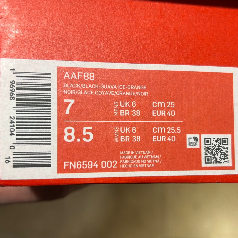 Nike Air Alpha Force 88 Shoes Womens Sz 8.5 Black Guava Ice Sneakers FN6594 002 - Picture 7 of 7